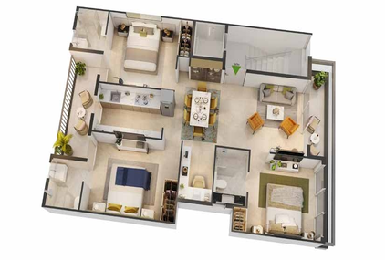 3.5 BHK Floor Plan